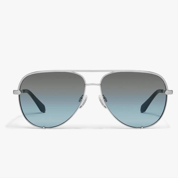 Quay High Key‎ unisex Aviator UV Protection silver wire frame Sunglasses new - Picture 2 of 10